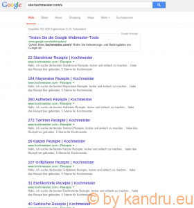 Google-Suche nach kochmeister.com-Suchergebnissen